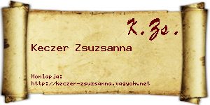 Keczer Zsuzsanna névjegykártya